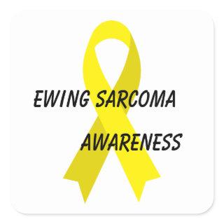 Ewing Sarcoma Yellow Awareness Ribbon by Janz Square Sticker