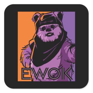 Ewok Two-Tone Portrait Square Sticker