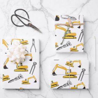 Excavator Construction Trucks and Tools Pattern  Sheets