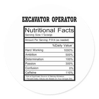 Excavator Operator Classic Round Sticker