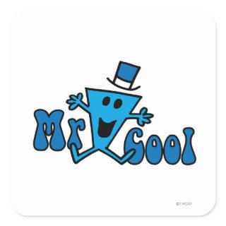 Excited Mr. Cool Jumping For Joy Square Sticker