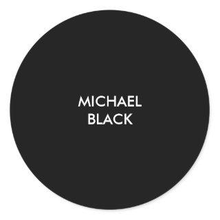 Exclusive Special Black Unique Modern Minimalist Classic Round Sticker