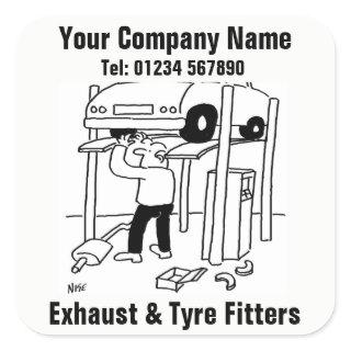 Exhaust & Tyre Fitters Square Sticker
