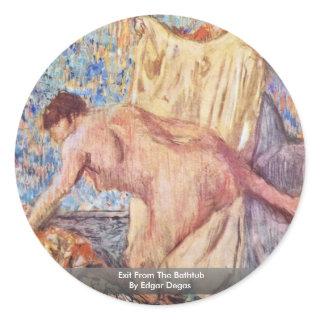Exit From The Bathtub By Edgar Degas Classic Round Sticker