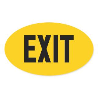 Exit, Way Out Oval Sticker