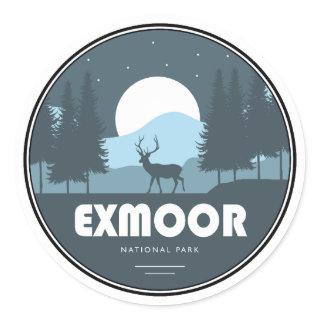 Exmoor National Park Deer Classic Round Sticker