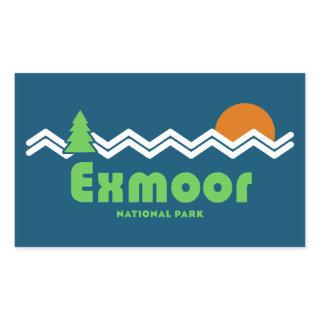 Exmoor National Park Retro Rectangular Sticker