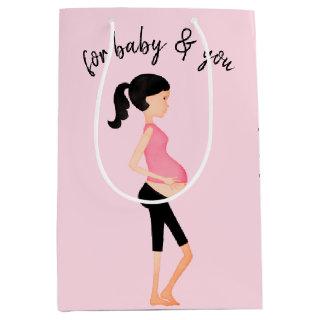 Expectant Mother on Pink Medium Gift Bag