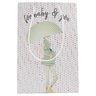 Expectant Mother with Umbrella   Medium Gift Bag
