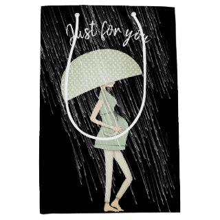 Expectant Mother with Umbrella  Medium Gift Bag