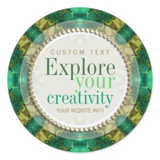 Explore Your Creativity  Green Fractals Sticker