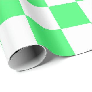 Extra Large Light Green and White Checks