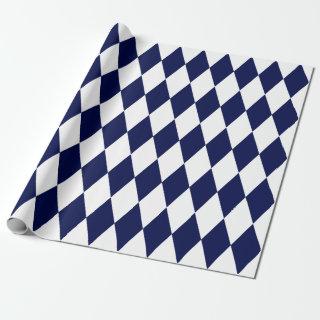 Extra Large Navy Blue and White Harlequin