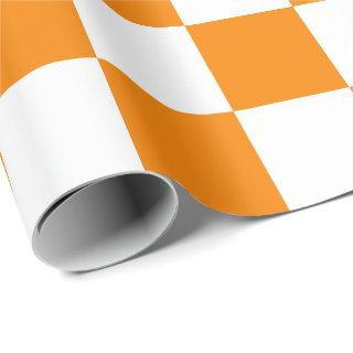 Extra Large Orange and White Checks