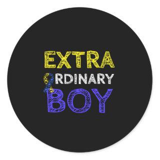 Extraordinary Boy Down Syndrome Classic Round Sticker