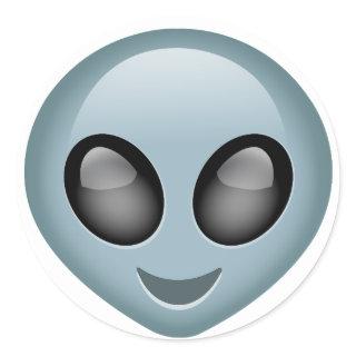 Extraterrestrial Alien Emoji Classic Round Sticker