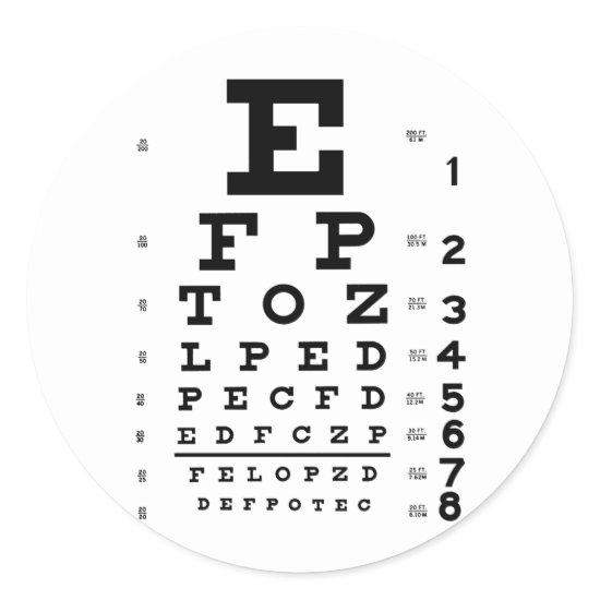 Eye Chart Classic Round Sticker