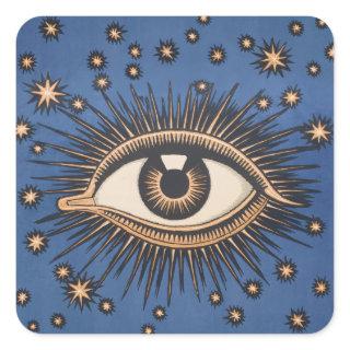 Eye Stars Moon Celestial Nouveau Square Sticker