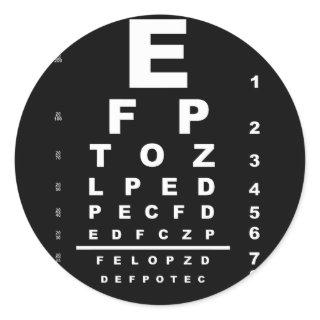 Eye Test Chart Classic Round Sticker