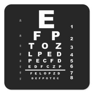 Eye Test Chart Square Sticker