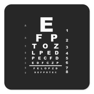 Eye Test Chart Square Sticker