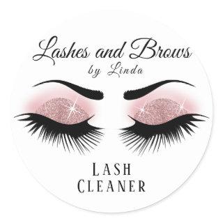 Eyelashes Extension Cleaner Design - Rose Gold Classic Round Sticker