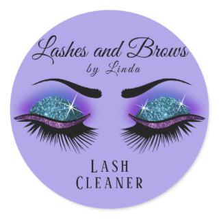 Eyelashes Extension Cleaner - Purple and Blue Classic Round Sticker