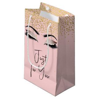 Eyelashes with Gold Glitter   Small Gift Bag