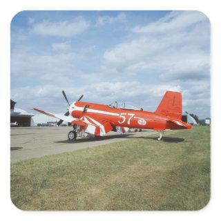 F2G-1D Super Corsair airplane at the air show in Square Sticker