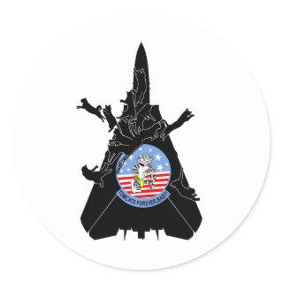 f-14 tomcat forever classic round sticker