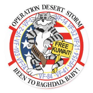 F-14 Tomcat Operation Desert Storm Classic Round Sticker