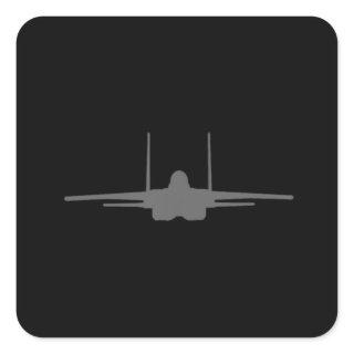 F-15 Eagle Fighter Jet Aircraft Silhouette and Tri Square Sticker
