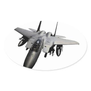 F-15 Eagle Jet Fighter Oval Sticker