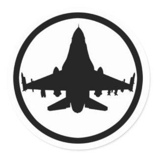 F-16 by Airogue Classic Round Sticker
