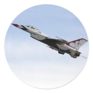 F-16 Thunderbird In Flight Classic Round Sticker