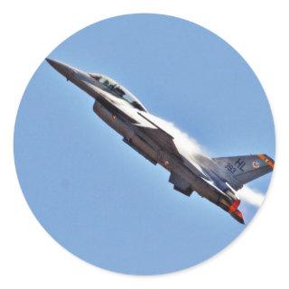 F 16s Jets Fighters Airplanes Classic Round Sticker