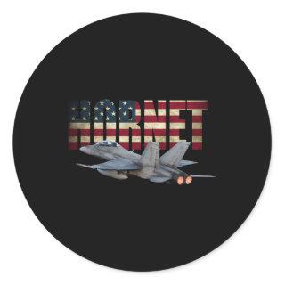 F-18 Fa-18 Super Hornet Airplane Classic Round Sticker