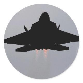 F-22 LEAVING GUAM CLASSIC ROUND STICKER