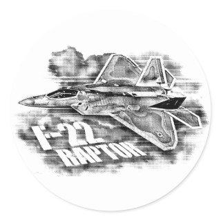 F-22 RAPTOR NULL CLASSIC ROUND STICKER