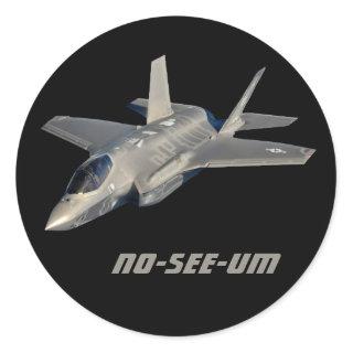 F-35 No-See-Um Jet Fighter Classic Round Sticker