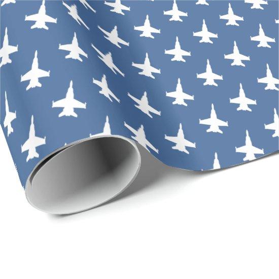 F/A-18C Hornet Fighter Jet Pattern on Blue