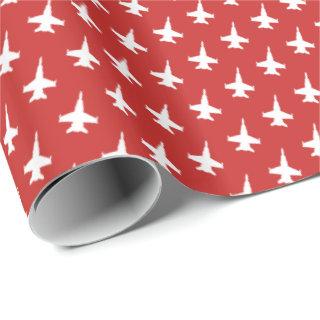 F/A-18C Hornet Fighter Jet Pattern on Red
