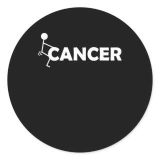 F Cancer Funny Stick figure Screw Hump It Classic Round Sticker