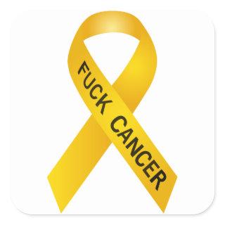 F Cancer Ribbon Square Sticker
