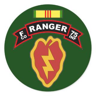 F Co, 75th Infantry Regiment - Rangers, Vietnam Classic Round Sticker
