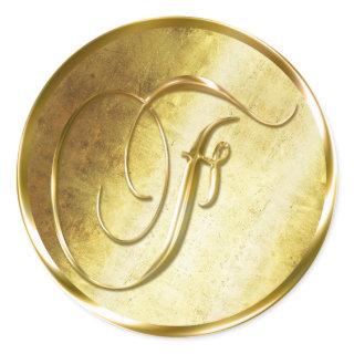 F Monogram Faux Gold Envelope Seal Stickers