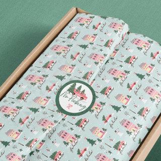 Fa La Home For The Holidays Town & Pink Retro Van Tissue Paper