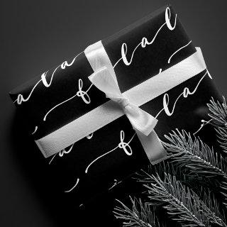 FA LA LA Black & White Calligraphy Christmas Carol  Sheets