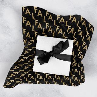 FA LA LA Bold Letters Modern Minimal Black & Gold Tissue Paper