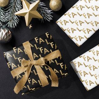 FA LA LA Bold Letters Modern Minimal Black & Gold  Sheets